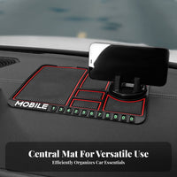 Multi-Functional Anti-Slip Car Dashboard Mat Easy to Clean Non-Slip Ph Single Holder Pad Washable and Reusable for Drivers, Navigation