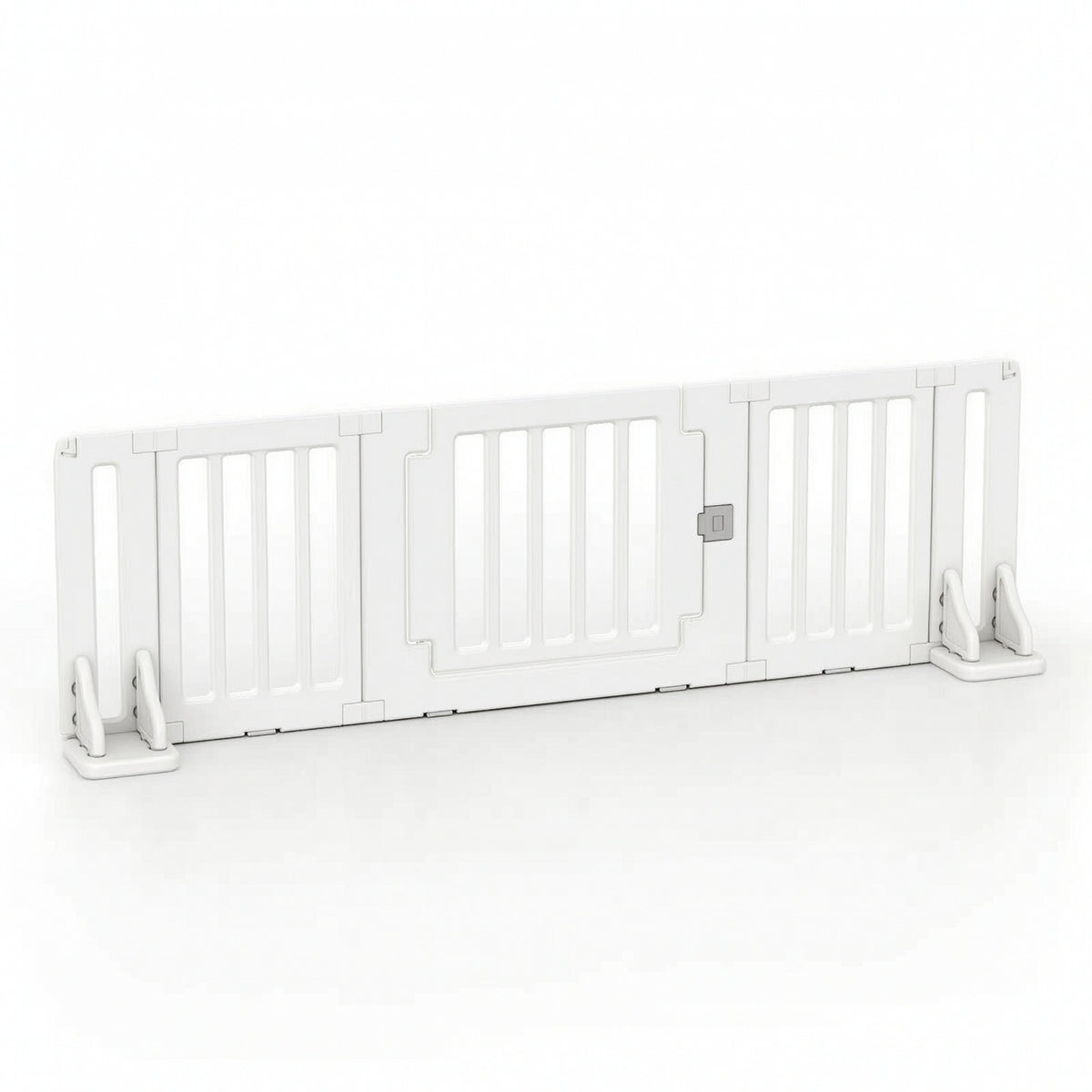 Freestanding Pet Enclosure with Support Feet Sturdy Pet Enclosure with Door Low Profile Freestanding Dog Barrier for Young Dogs, Stairs, House