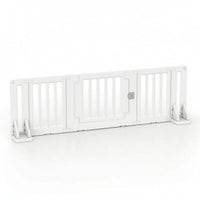 Freestanding Pet Enclosure with Support Feet Sturdy Pet Enclosure with Door Low Profile Freestanding Dog Barrier for Young Dogs, Stairs, House