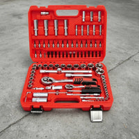 Organized Mechanics Tool Set Long-Lasting Socket and Wrench Set Heavy Duty Tool Kit with Carrying Case Rugged for Drivers, Car Repair, Garage