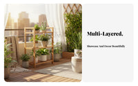 Floor-Standing Multi-Tier plant Pot Ladder complimentarystanding 3tier Ladder Shelf Easy Assembly Plant Stand Space-Saving for Gardeners, Apartment Dwellers, household owners