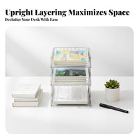 Layered Book Holder Space Saving Desktop Organizer Multi-Functional for educators