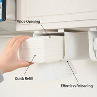 Metal Hanging Under Cabinet Paper Towel Holder, Versatile Storage Rack for Food Bags and Tissues, Iron for Kitchen