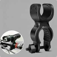 360-Degree Adjustable Bike Front Light Mount Quick-Release Bike Flashlight Mount Ridged Grip Handlebar Flashlight Clamp Compact
