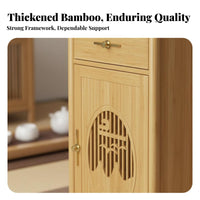 Integrated Water Boiler Mobile Tea Brewing Station Traditional Chinese aesthetic Side Cabinet Space-Saving Design Home Furnishing for Homeowners, Office Workers, Living Room, Reception Area