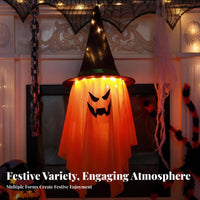 illuminated Hanging specter Luminous specterShaped Light set Outdoor Use Halloween decoration for Party Hosts, residents, spooky attraction, Garden, Indoors