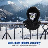 Thermal head print face cover, fleece balaclava neck gaiter, windproof headscarf for outdoor cycling, skiing