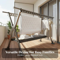 Indoor Outdoor Use Foldable Clothes Drying Rack Space-Saving Collapsible Laundry Airer Portable Collapsible Clothes Horse Large Capacity for Apartment Dwellers, Homeowners, Homemakers, Balcony, Dorm Room