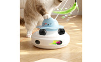 Electric Laser Toy with Feather Wand Indoor Automatic Laser Cat Toy Rotating Removable for Apartments