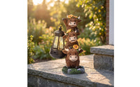 Scottish Cow Sculpture Statue with Lantern Rustic Scottish Cow Sculpture Statue Farmhouse for Homeowners