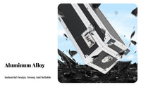 Aluminum Storage Box Lightweight Design Lockable Aluminum Box Portable Cutlery Briefcase Sponge Lined Interior