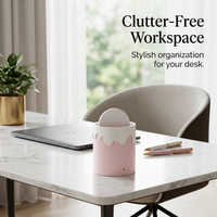 Mini Trash Can with Lid, Small Waste Bin for Desk, Desktop Trash Can, Mini Garbage Bin for Bedroom, Tiny Trash Can for Vanity, Desk Bin