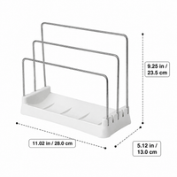 Cutting Board Rack & Knife Block Holder, Countertop Knife Storage Rack for Limited Space, Synthetic Polymer & Stainless Steel Kitchen Organiser