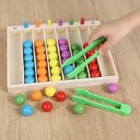 Wooden Color Sorting Toy Child-Centered Sorting Toy with Tongs Educational Hands-on for Toddlers, Preschoolers, Kids, Home