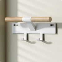 Wall-Mounted Coat Rack Shelf Minimalist Wood Wooden Bar Rack Smooth Finish Entryway Wall Organizer for Hallway, Bedroom