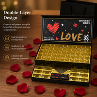 Red Double Layer Cardboard Gift Box with Lid 39x19x9cm for Presents