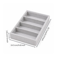 2 Pieces Metal Latch 4-Slot Eyeglass Display Box Soft Textile Lining Eyewear Display Case