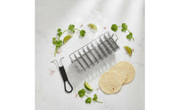 8 Slot Taco Holder Rack Fryer Basket Easy to Maintain 8-Slot Taco Frying Basket Dishwasher for Commercial Kitchens, Restaurants