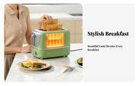 Defrost Function Automatic Eject Toaster Fast Toasting 2-Slice Toaster Removable Crumb Tray for Students, Dorm Room, Office