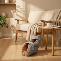Padded Heel Bootie Adjustable Heel Protector with Straps Foot Warmer with Fleece Lining Soft for Patients, Bed, Wheelchair