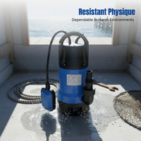 Submersible Liquid Pump, Automatic Float Control, Durable Plastic, 220V, Home, Boat Drainage