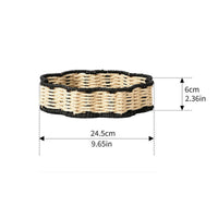 Two-Tone Paper Rope Tray Decorative Handwoven Catch-All Tray Rustic Scalloped Basket Lightweight for Coffee Table