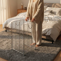 Easy to Clean Stainless Steel Laundry Basket Large Capacity Steel Laundry Basket