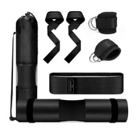 Stitched Barbell Shoulder Pad Encircling Foam Barbell Pad Textured Squat Bar Cushion Storage Bag