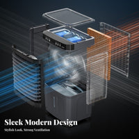 Industrial Air Chiller Multiple Speeds Mobile Water-Based Chiller Fan Quiet Water Cooling Fan for Warehouse, Restaurant, Supermarket