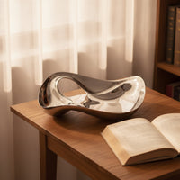 Irregular Fruit Plate Sculptural Mirror Finish Serving Tray Minimalist Open Serving Tray for Tabletop