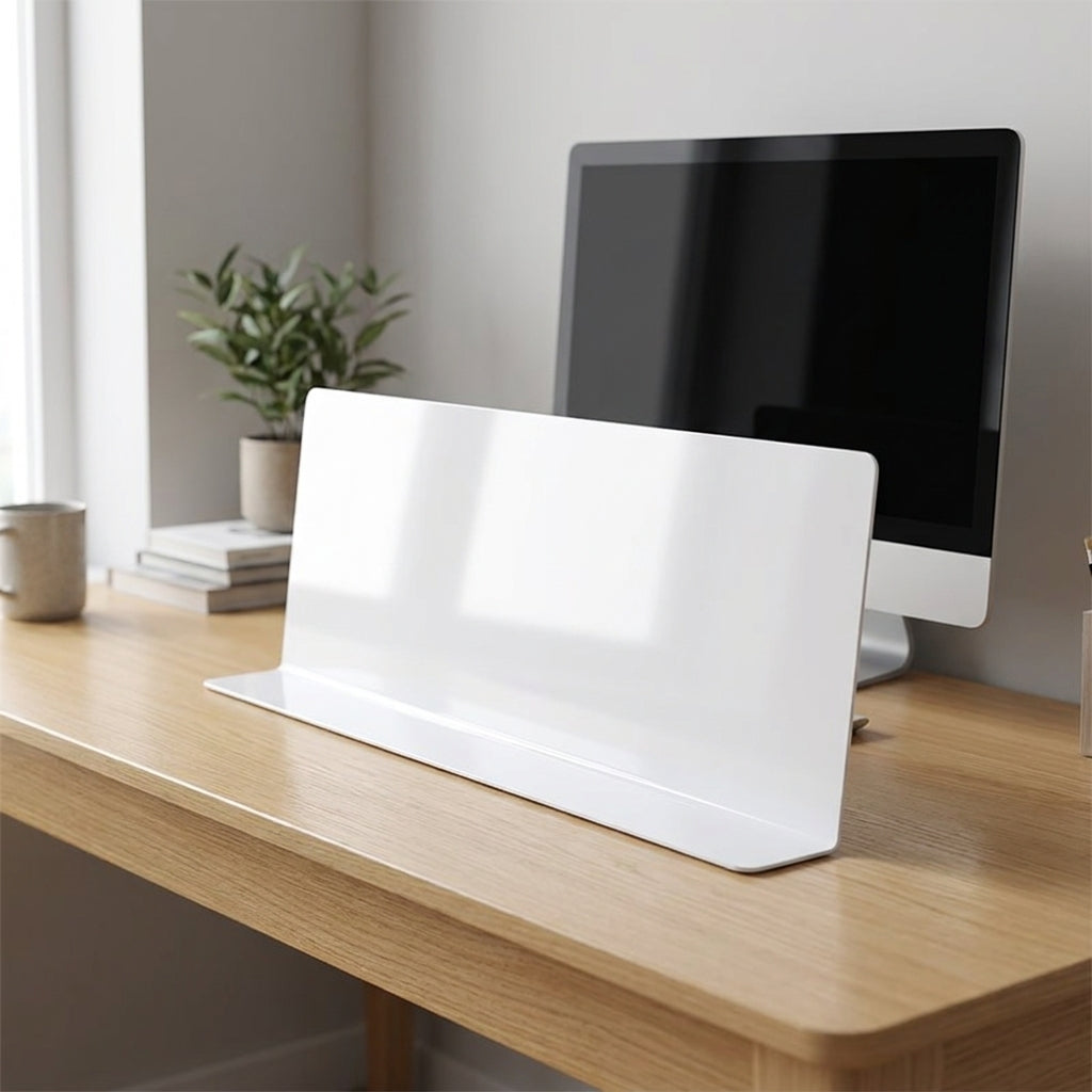 L-Shaped Divider PVC Desk Baffle Partition, 1.8mm Thick Desk Guard for Home Office Workspace, 90 Degree Wall Corner Edge Trim