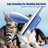 Pet Comb, Stainless Steel Grooming Tool for Dogs and Cats, Anti-Shedding, Anti-Knot, Suitable for Small, Medium, Large Pets