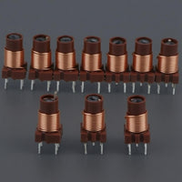 10 Pieces Center Adjustable Ferrite Inductor Copper Wire Square Base Inductor for Circuit Mounting