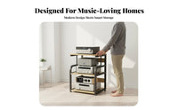 Large Capacity High-Fidelity Equipment Rack Stable Structure Multi-Tier Amplifier Stand Heavy Duty Multi-Tier Stereo Rack Mobile with Brakes for Audiophiles, Home Theater, Studio, Office