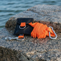 316 Stainless Steel Hooks Retractable Buddy Rope 360° Swivel Clip Scuba Anti-Lost Lanyard Compact Storage Pouch for Technical Divers