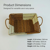 Baskets with Handles, PP Material Organizer Basket, Living Room Storage Baskets, Wicker Baskets for Organizing, Desk Storage Tote for Books
