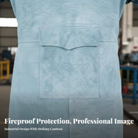 Heat Resistant Leather Metal-Joining Apron Retardant Cowhide Welder Smock Adjustable Straps for Metalworkers, Fabricators, Workshop, Garage