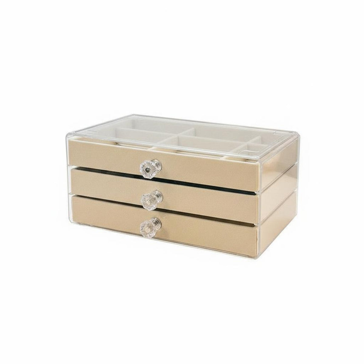 Large Capacity Jewelry Drawer Tray Organizer Flocked Lining Multi-Layer Jewelry Case Removable Trays for Women, Dresser, Bedroom, Dorm Room