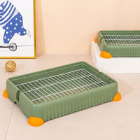 Extra Large Litter Tray and Guinea Pig Litter Tray, Bunny Toilet Tray with Removable Grate, Square Basin for Chinchillas and Hamsters