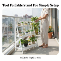 Installationno-assembly Foldable Lattice Rack Easy Assembly Tiered Plant Holder Room Divider Function Garden Furniture Space-Saving for Gardeners, Apartment Dwellers, Homeowners, Balcony, outdoordoor, Indoor, Corner