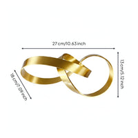 Brass Ribbon Sculpture Abstract Ribbon Statue Handcrafted Brass Abstract Ornament for Hotel Reception