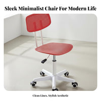 Adjustable Height Armless Swivel Desk Chair Blast-Resistant-Proof Gas Lift Armless Rolling Chair with Perforated Back Easy to Clean Office Furniture Ergonomic Design for Students, Home Workers, Adults, Study Room, Dormitory, Bedroom
