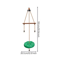 Outdoor Swing with Wooden Bar Braided Disc Swing Suspended Indoor for Children, Toddlers, Backyard, Playroom, Daycare