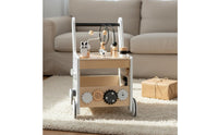 Anti-Tip Design Multifunction Baby Stroller Shape Sorter Wooden Baby Stroller Sturdy Wood Children's Play Gear Early Learning for Toddlers, Kids, Indoor