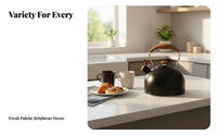 2.5 Liters Stovetop Whistling Kettle Loud Whistle Steaming Kettle Rust-Resistant Kitchen Appliance for Camping, RV