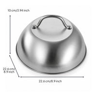 BBQ Dome Cover Stainless Steel Griddle Cover with Handle Brushed Grill Lid for Backyard Cooks, Outdoor Cooking