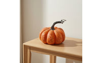 Artificial Foam Pumpkin Ribbed Pumpkin with Stem Textured Display Pumpkins Faux for Autumn, Halloween, Tabletop