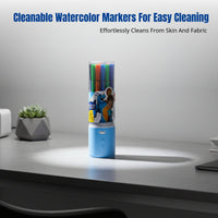 Easy-Clean Watercolor Pen Set, 24 Colors, Art Drawing Kit for Kids, School & Kindergarten, Coloring & Painting