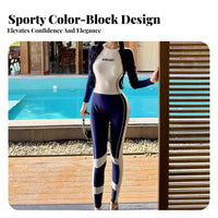 Long Sleeve Full Body Swimsuit UPF 50 Protection Swimsuit Quick-Quick-Absorbing Sun Protection Surfing Suit for Surfers, Adults, Snorkeling, Swimming