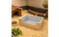 Anti-Tip Design Rabbit Litter Box Fixed in Enclosure Rabbit Litter Pan Easy to Clean Bunny Potty Tray Spill Resistant for Rabbits, Chinchillas